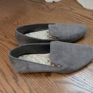 Birdies Grey Suede Loafers size 8